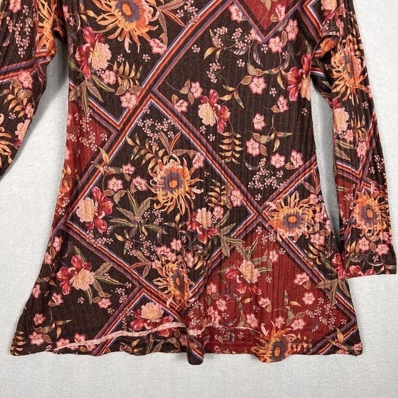 Soft Surroundings Tunic Top Sz XS Alisanna Multicolor Floral Long Sleeve - Picture 6 of 11